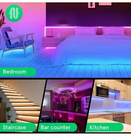LED juostos komplektas su Wi-Fi valdikliu ir maitinimo šaltiniu, RGB, 5m, 24W, TUYA / Smart Life, NOUS