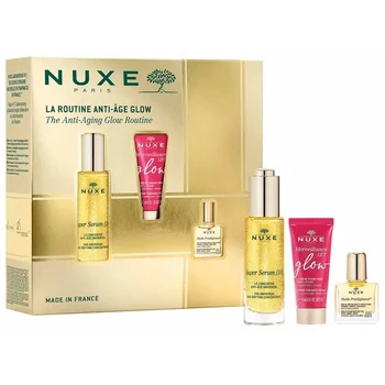 Anti-Aging Glow Routine Set Nuxe: Super Serum [10], Vegan, Anti-Ageing, Day - Night, Serum, For Face - Neck, 30 ml + Merveillanc