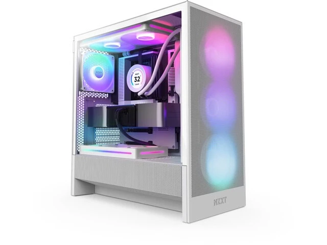 NZXT PC dėklas H5 Flow RGB 2024 midi bokštas baltas