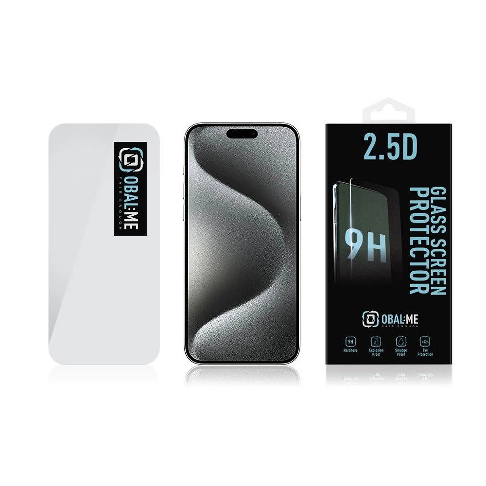 OBAL:ME 2.5D apsauginis stiklas telefonui Apple iPhone 15 Pro Max Clear