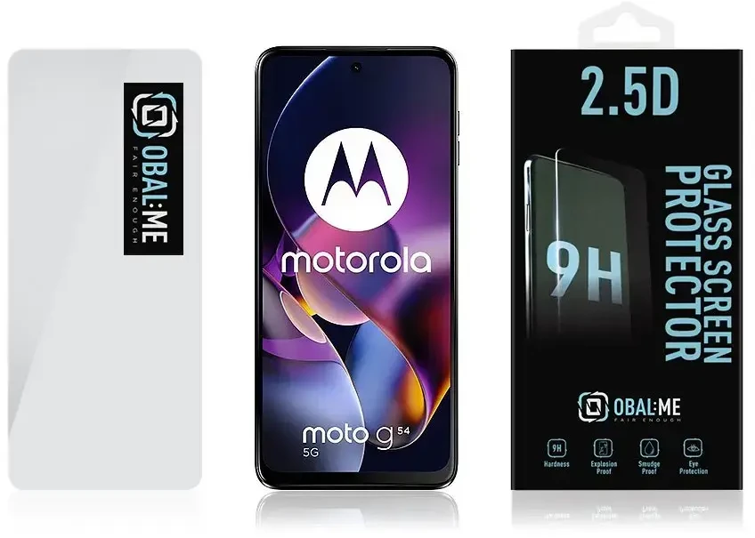 OBAL:ME 2.5D apsauginis stiklas Motorola G54 5G/Power Edition Clear