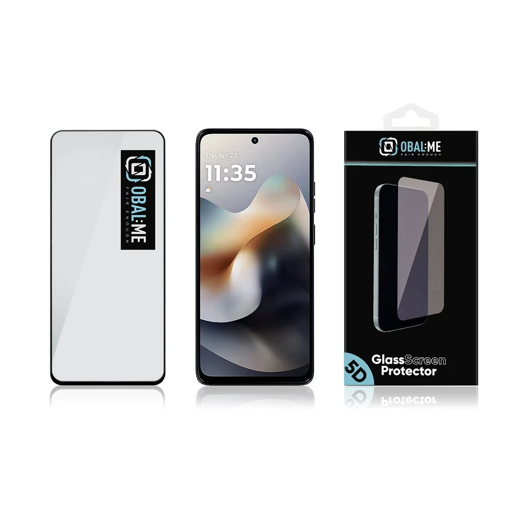 OBAL:ME 5D Apsauginis stiklas Screen Protector skirtas Motorola G56 Juodas