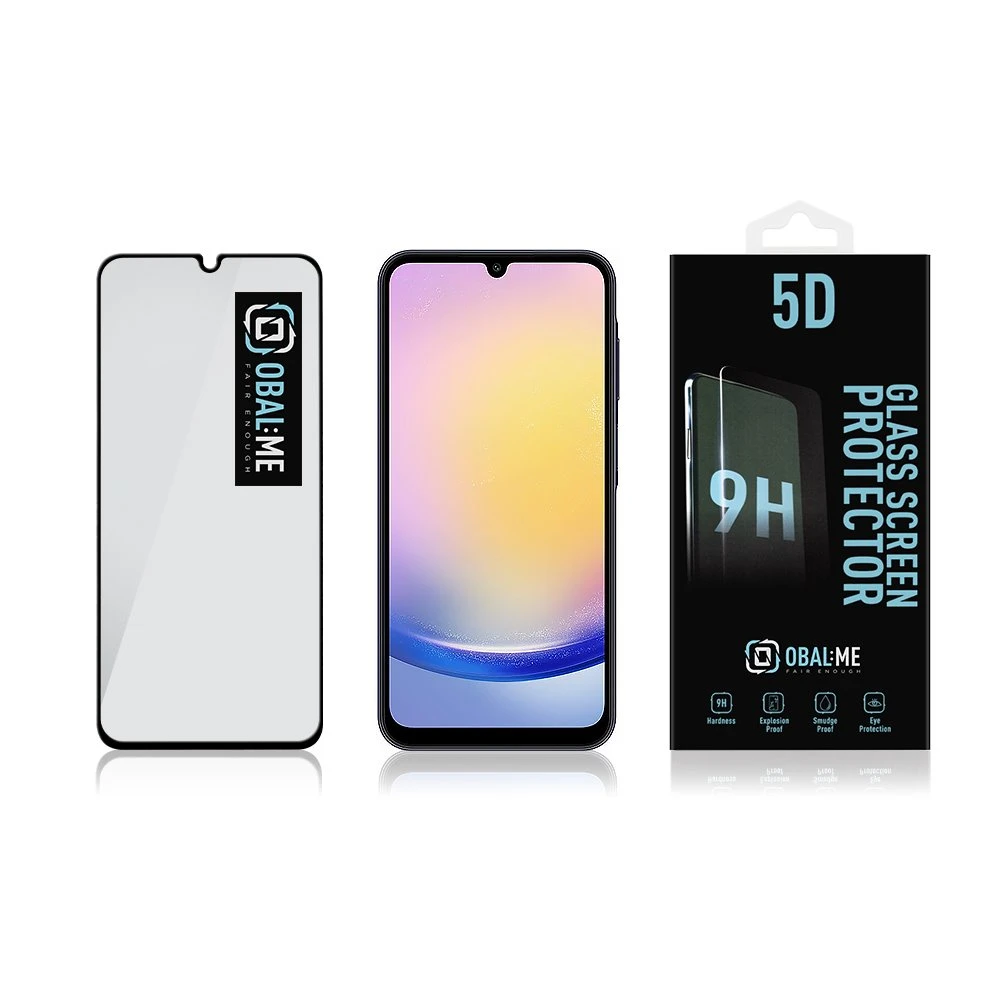 OBAL:ME 5D apsauginis stiklas telefonui Samsung Galaxy A25 5G Juodas