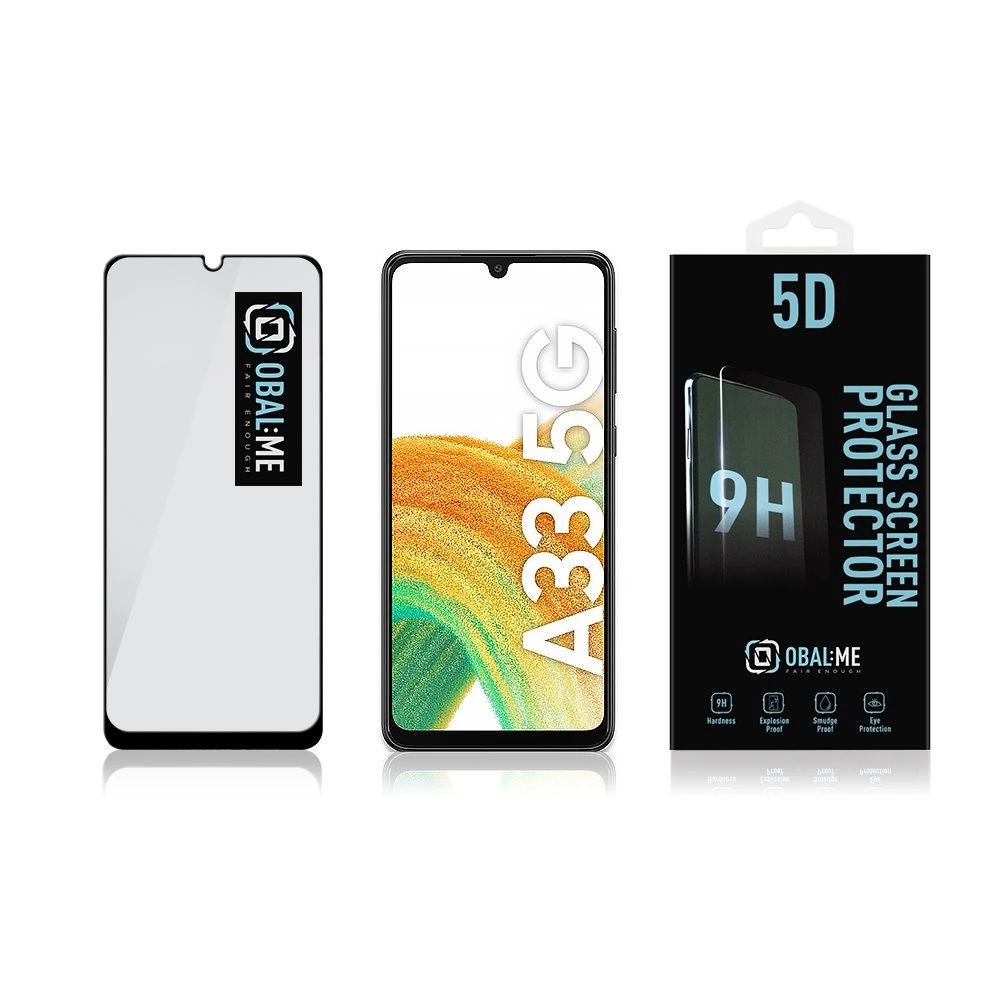 OBAL:ME 5D apsauginis stiklas telefonui Samsung Galaxy A33 5G Juodas