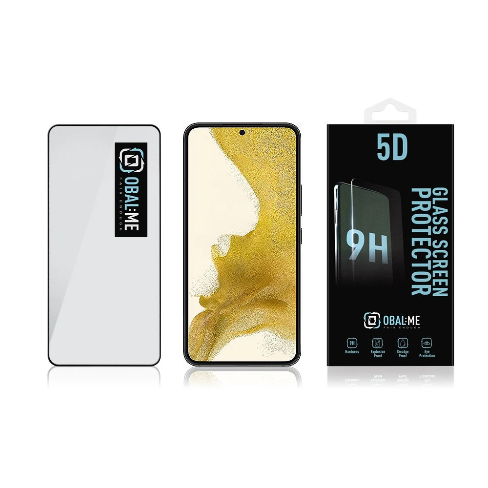 OBAL:ME 5D apsauginis stiklas telefonui Samsung Galaxy S22 Juodas