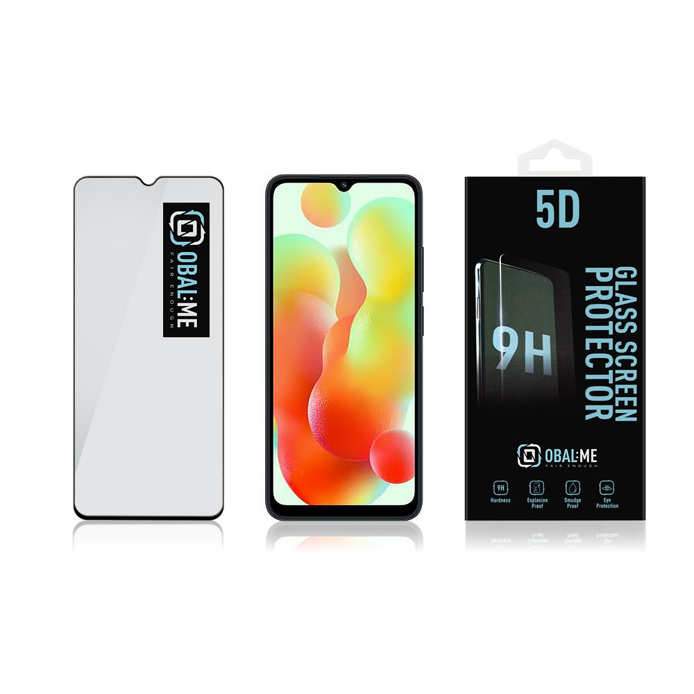 OBAL:ME 5D apsauginis stiklas telefonui Xiaomi Redmi 12C Juodas