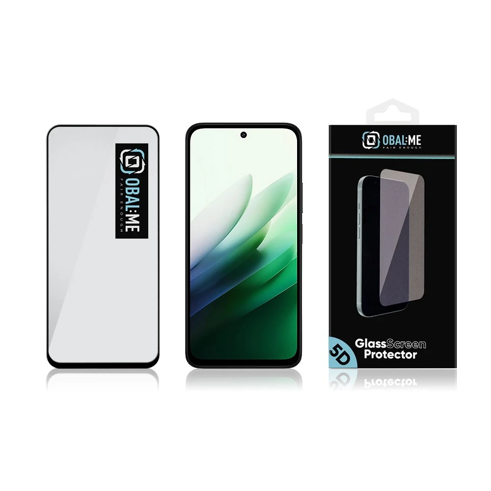 OBAL:ME 5D Glass Apsauginis stklas skirtas Xiaomi Redmi 15 5G Juodas