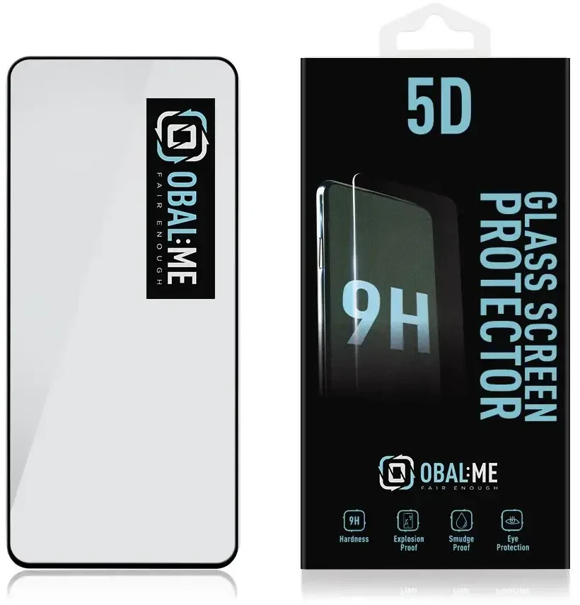 OBAL:ME 5D apsauginis stiklas telefonui Xiaomi Redmi Note 13 4G/5G Juodas