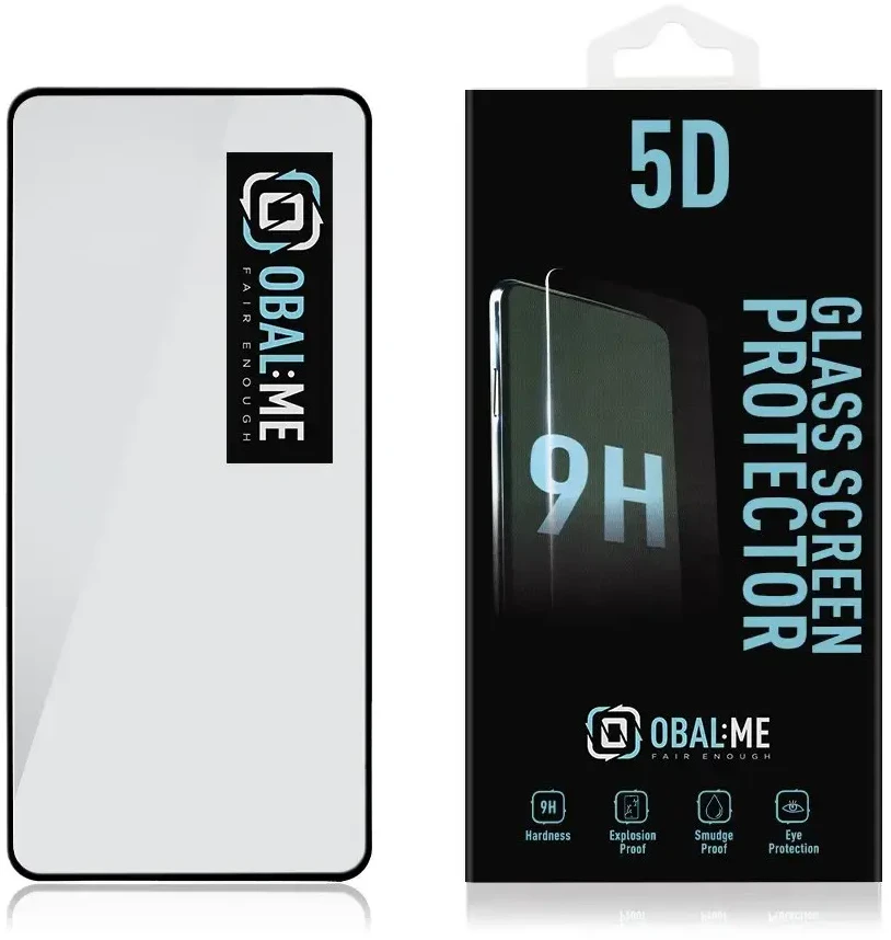 OBAL:ME 5D apsauginis stiklas telefonui Xiaomi Redmi Note 13 Pro+ 5G Juodas