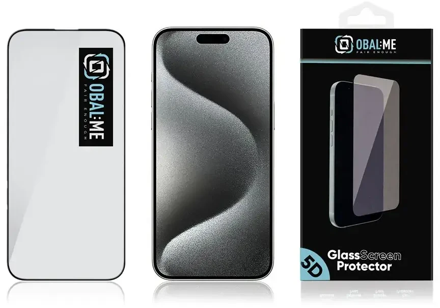 OBAL:ME 5D apsauginis stiklas Apple iPhone 16 Pro Max Juodas