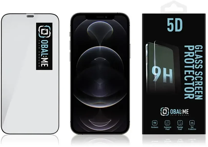 OBAL:ME 5D ekrano apsauga telefonui Apple iPhone 12 Pro Max juoda