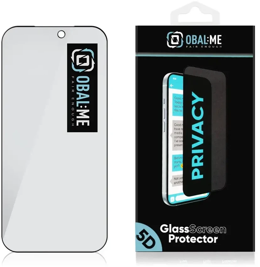 OBAL:ME 5D grūdintas stiklas telefonui iPhone 18 Pro Max (privatumo efektas)