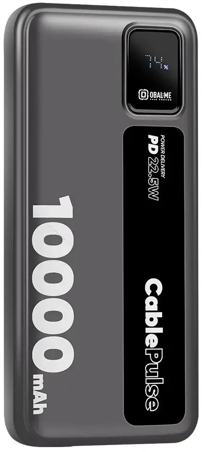 OBAL:ME CablePulse Powerbank 10000mAh 22,5W juodos spalvos