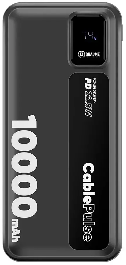OBAL:ME CablePulse Powerbank 10000mAh 22,5W juodos spalvos