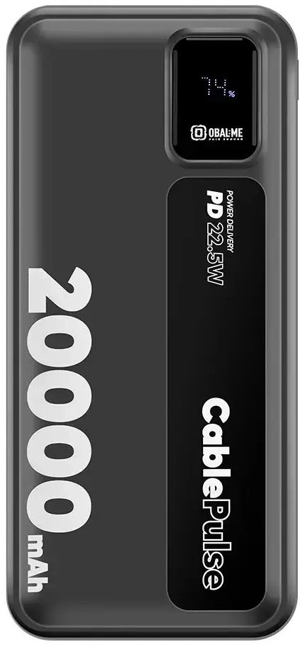 OBAL:ME CablePulse Powerbank 20000mAh 22,5W juodos spalvos