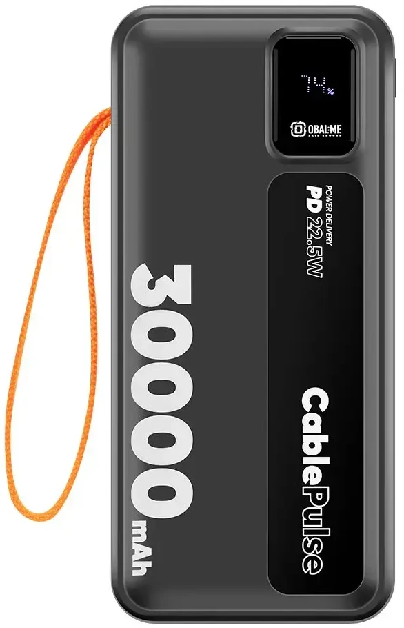 OBAL:ME CablePulse Powerbank 30000mAh 22,5W juodos spalvos