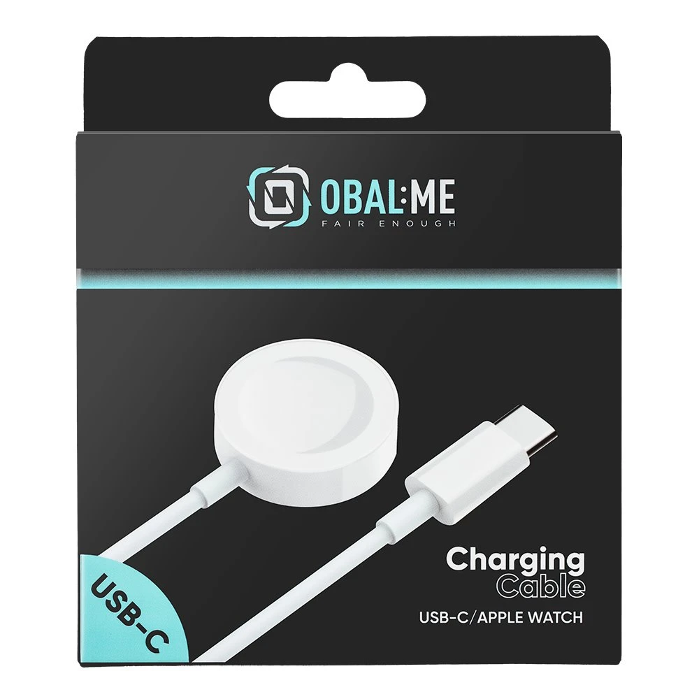 OBAL:ME įkrovimo kabelis skirtas Apple Watch USB-C baltos spalvos