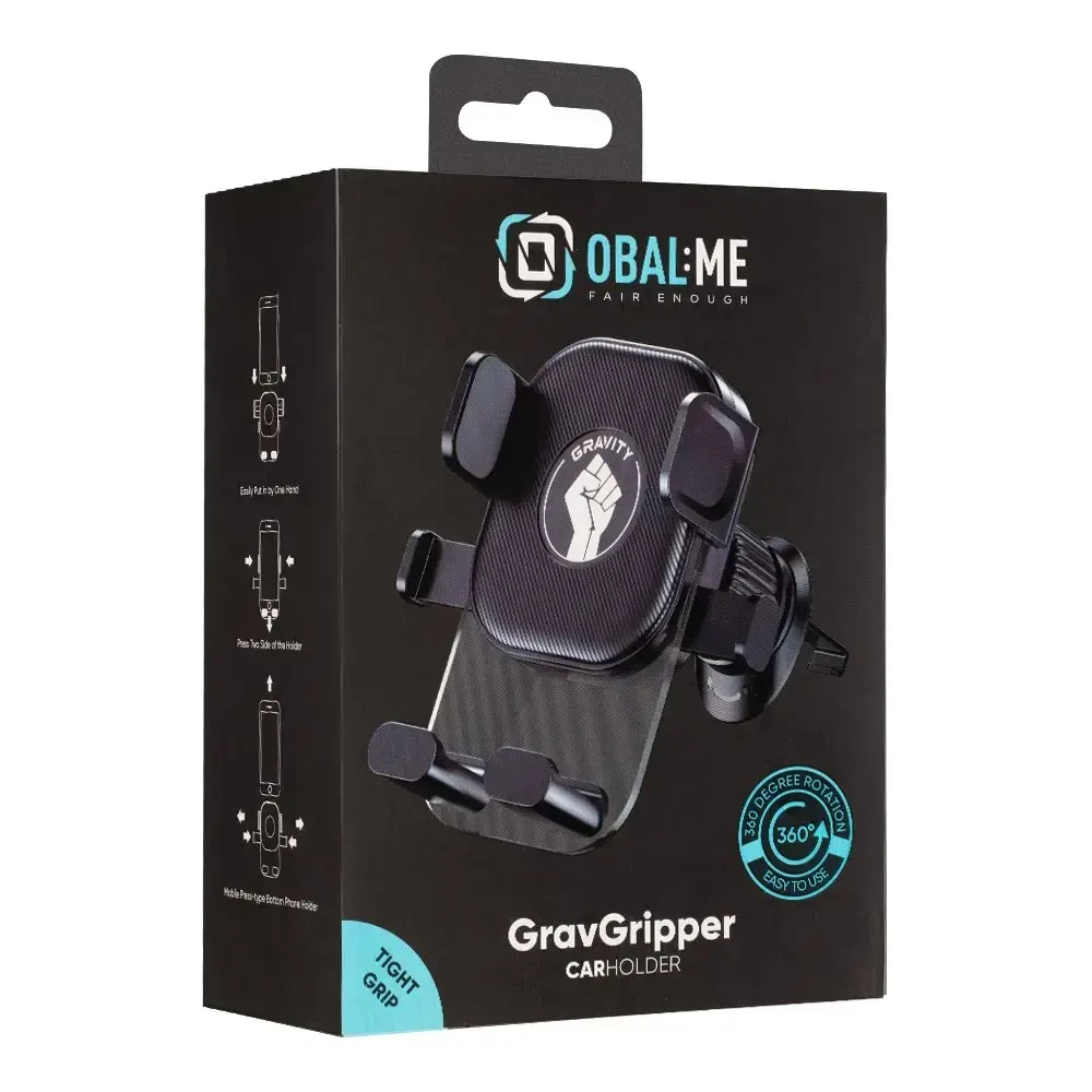 OBAL:ME GravGripper automobilinis telefono laikiklis juodos spalvos
