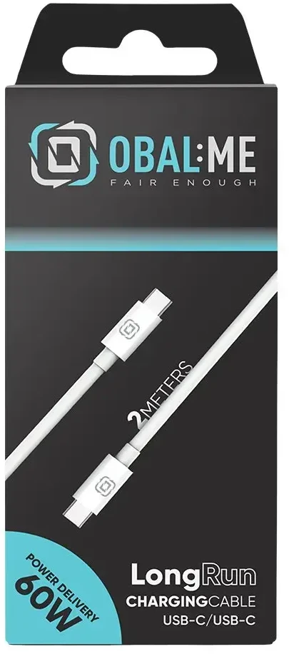 OBAL:ME LongRun USB-C/USB-C kabelis 60W 2m Baltas