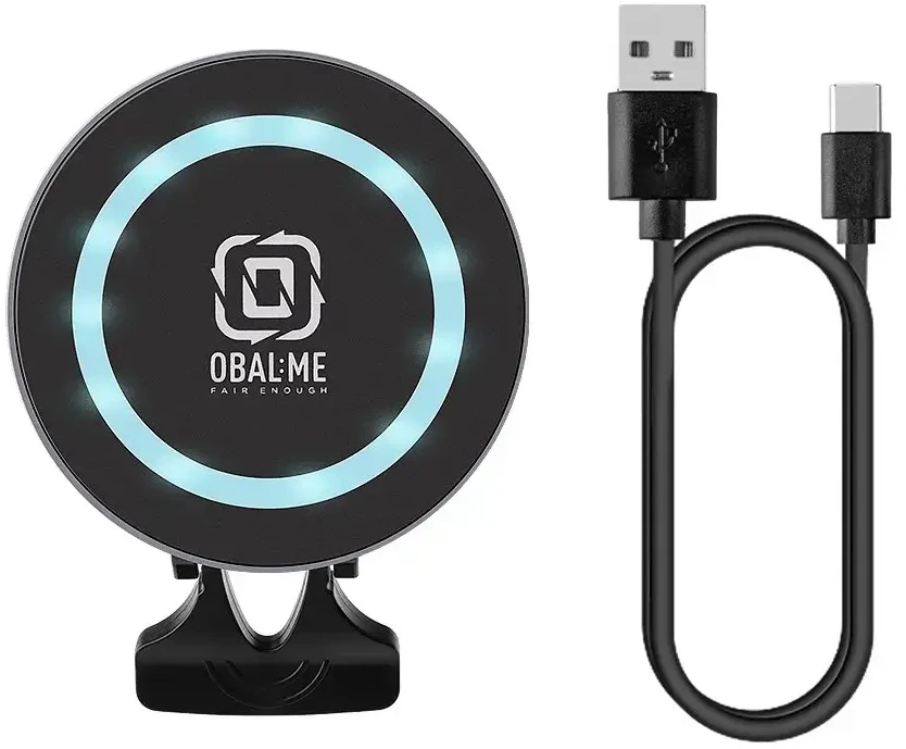 OBAL:ME MagNetix Aura Automobilinis telefono laikiklis su belaidžiu įkrovimu 15W juodos spalvos