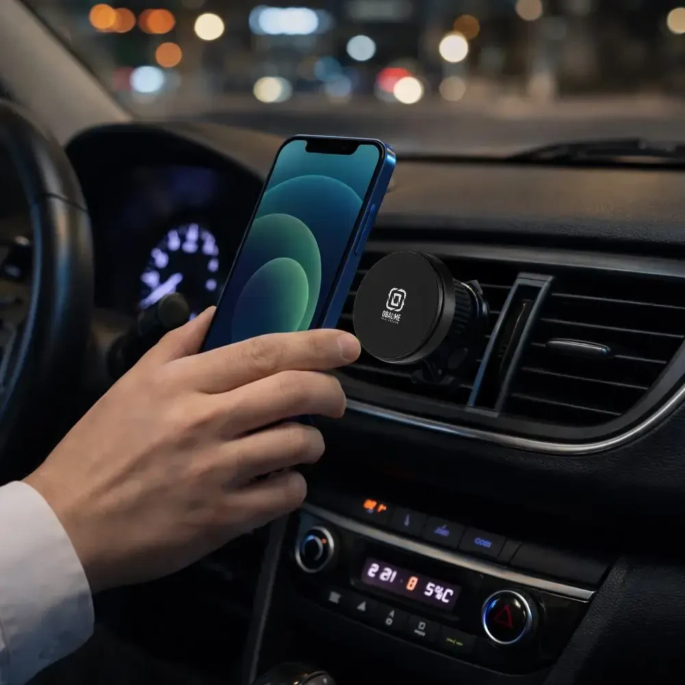 OBAL:ME MagNetix Core Automobilinis telefono laikiklis su belaidžiu įkrovimu 15W juodos spalvos