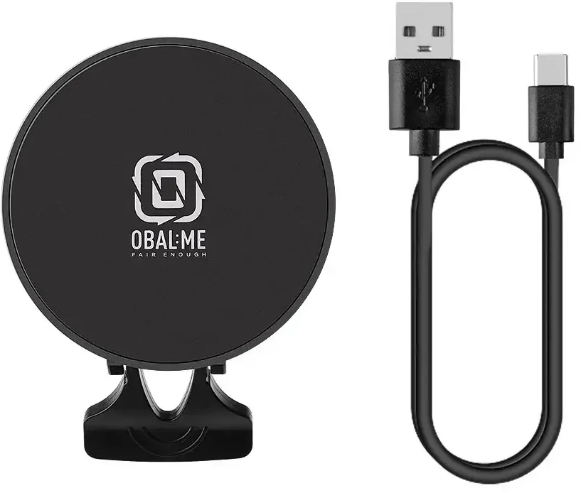 OBAL:ME MagNetix Core Automobilinis telefono laikiklis su belaidžiu įkrovimu 15W juodos spalvos