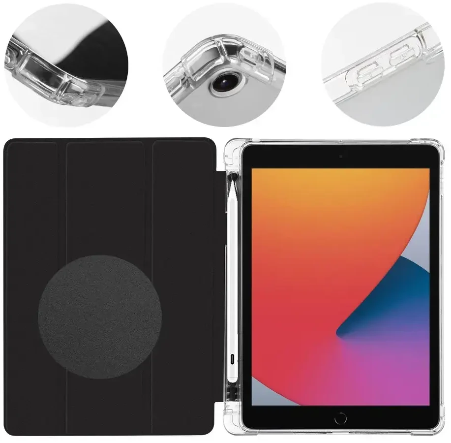 OBAL:ME MistyTab dėklas planšetiniam kompiuteriui Apple iPad 10.2 2019/2020/2021 juodos spalvos