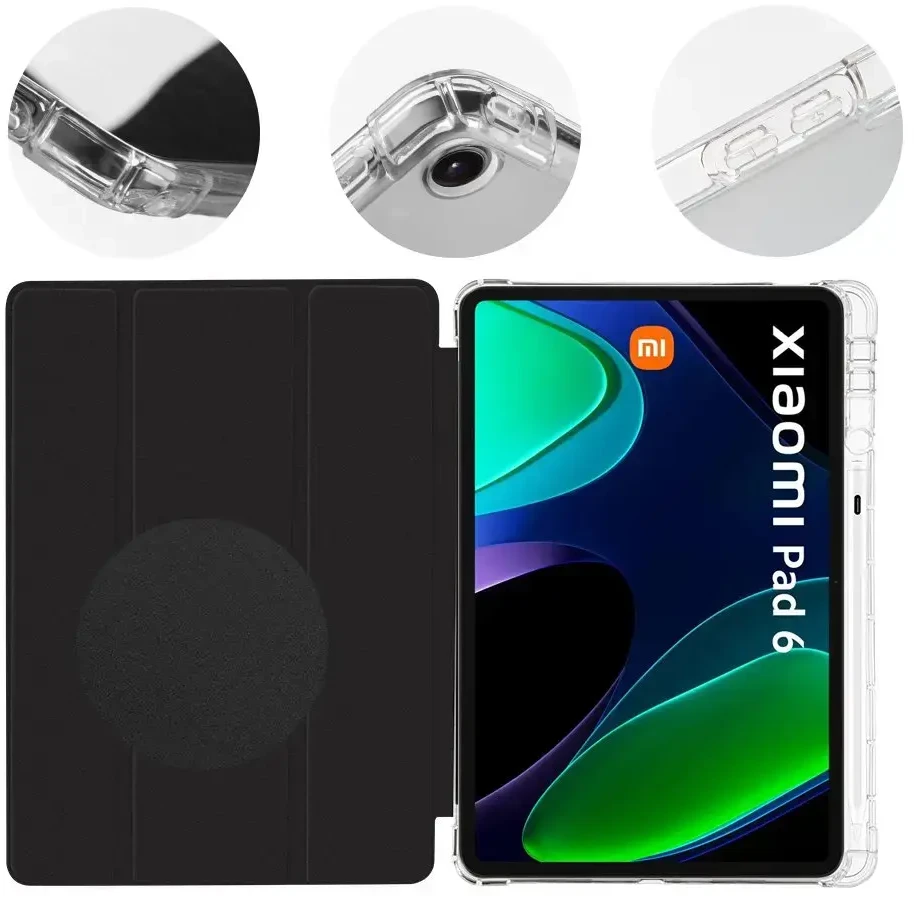 OBAL:ME MistyTab dėklas planšetiniam kompiuteriui Xiaomi Pad 6 juodos spalvos