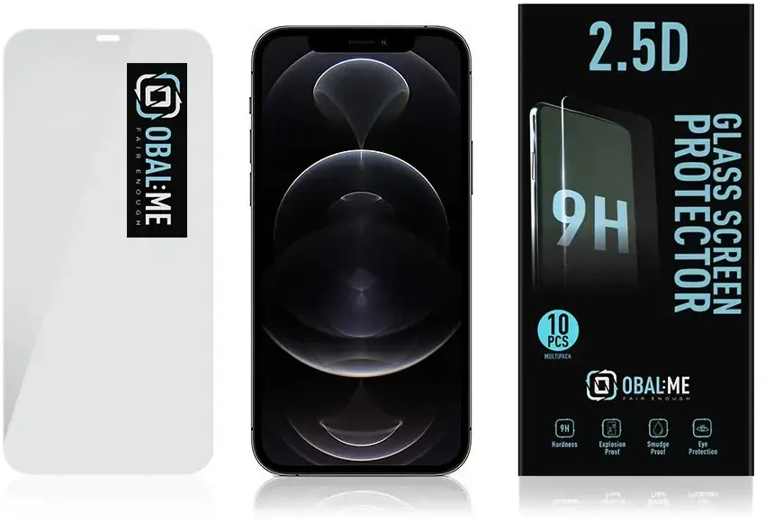 OBAL:ME daugiapakopis 2.5D stiklo ekrano apsauginis filtras, skirtas Apple iPhone 12 / 12 Pro, permatomas (10 vnt.)