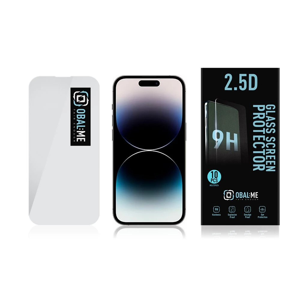 OBAL:ME Multipack 2.5D apsauginis stiklas skirtas Apple iPhone 14 Pro Clear (10vnt)