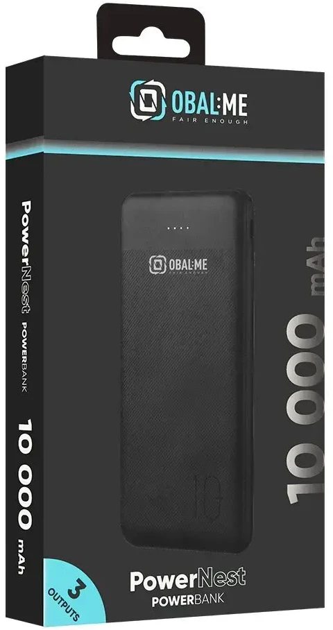 OBAL:ME PowerNest Powerbank 10000mAh juodos spalvos