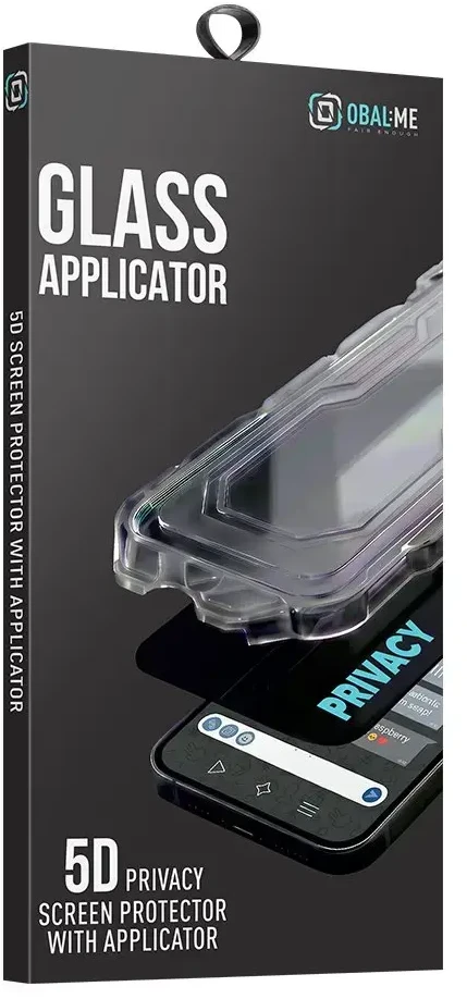 OBAL:ME Privacy 5D stiklinė ekrano apsauga su aplikatoriumi, skirta iPhone 18 Pro, juoda