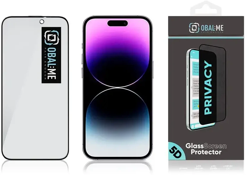 OBAL:ME Privacy 5D ekrano apsauga telefonui Apple iPhone 14 Pro Juodas