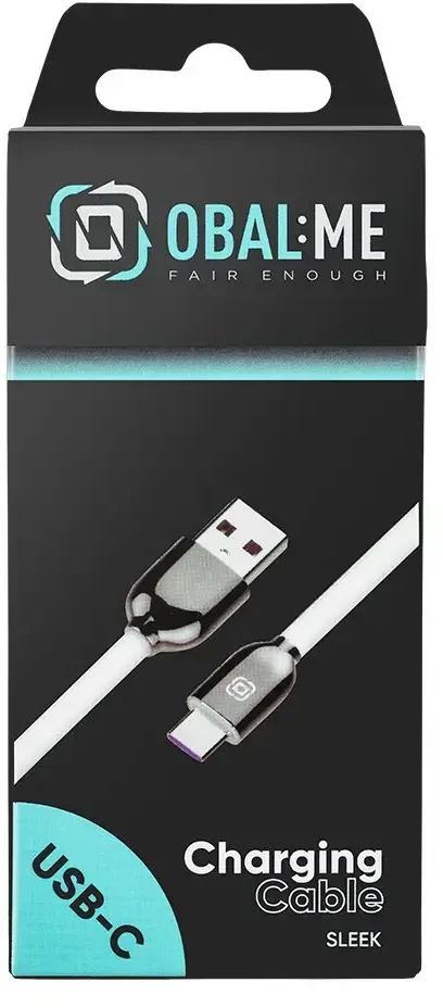 OBAL:ME Sleek USB-A/USB-C kabelis baltos spalvos