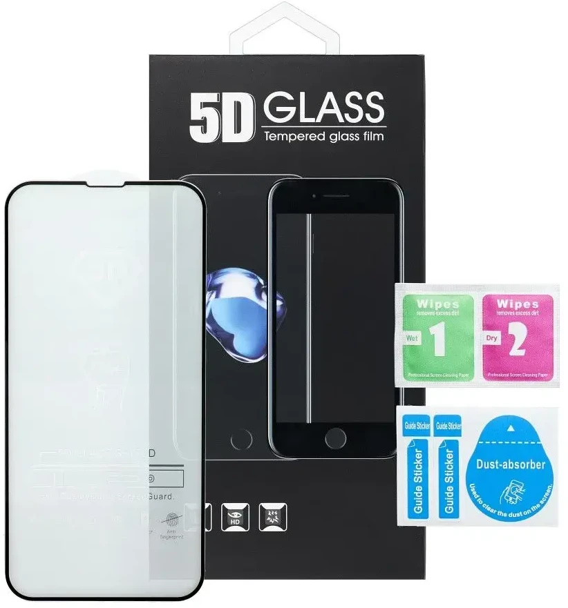 OEM 5D grūdintas stiklas Huawei Mate 20 Lite telefonui, juodas