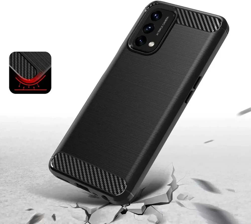 Hurtel Carbon dėklas skirtas OnePlus Nord N200 5G, juodas