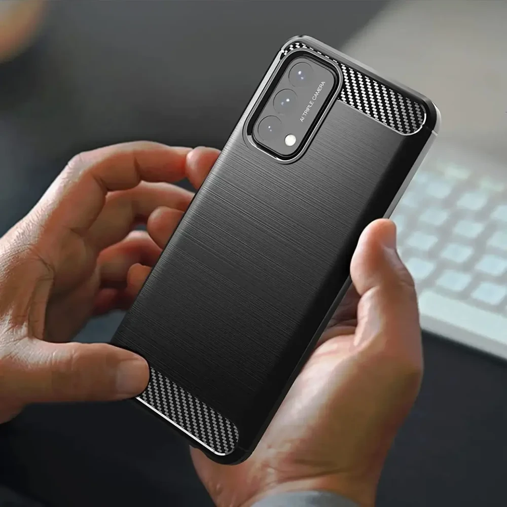 Hurtel Carbon dėklas skirtas OnePlus Nord N200 5G, juodas