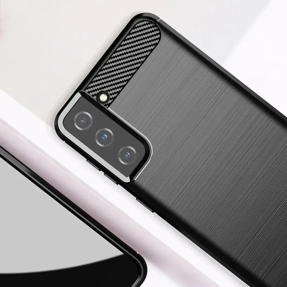 Hurtel Carbon dėklas skirtas Samsung Galaxy S21+ 5G (S21 Plus 5G), mėlynas