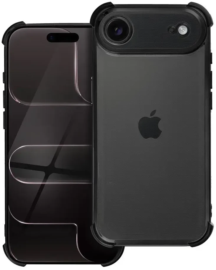 OEM dėklas, skirtas iPhone 17 AIR, atsparus smūgiams, juodas