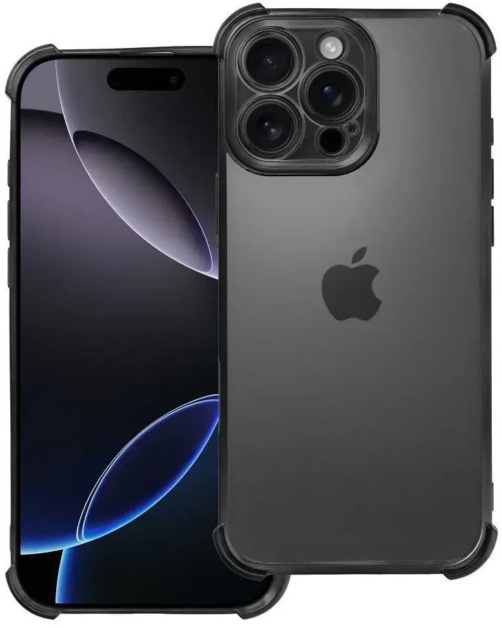 OEM dėklas, skirtas iPhone 16 PRO MAX, apsaugantis nuo smūgių, juodas