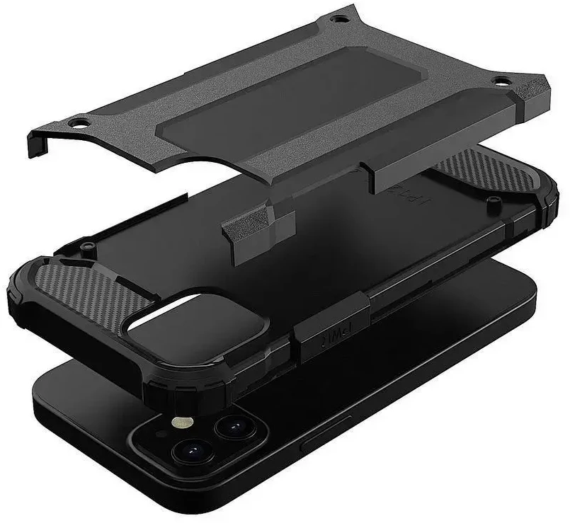 Forcell „Oem“ dėklas, skirtas „iPhone 12 / 12 PRO“, šarvuotas, juodas