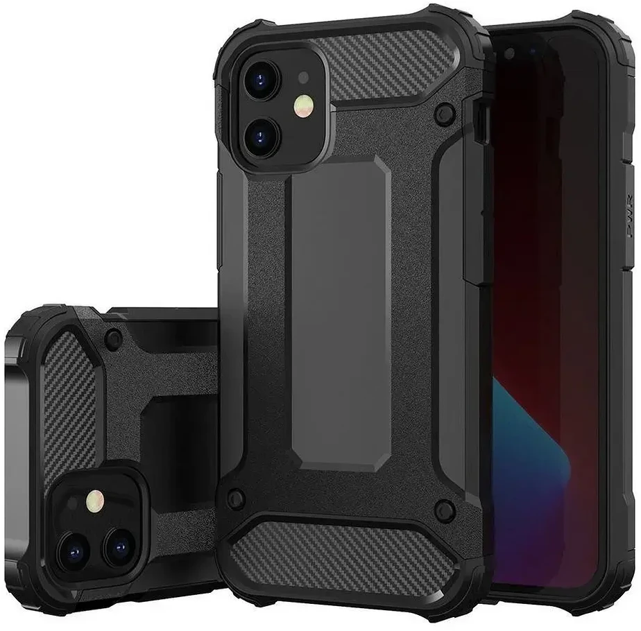 Forcell „Oem“ dėklas, skirtas „iPhone 12 / 12 PRO“, šarvuotas, juodas