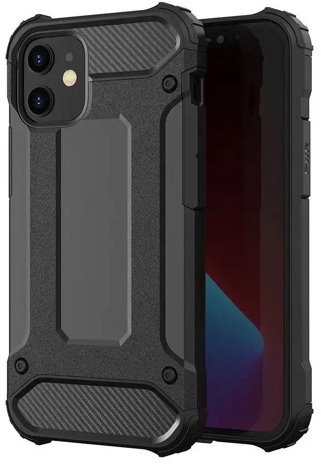 Forcell „Oem“ dėklas, skirtas „iPhone 12 / 12 PRO“, šarvuotas, juodas