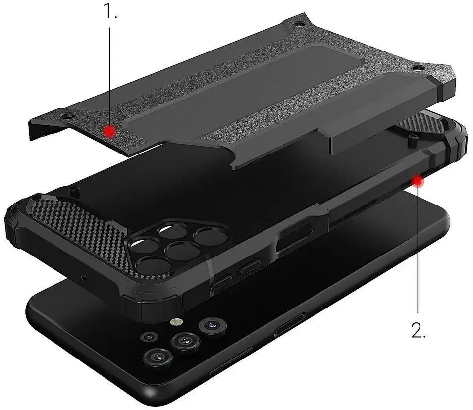 Forcell Oem ARMOR dėklas skirtas Samsung Galaxy A32 5G juodos spalvos
