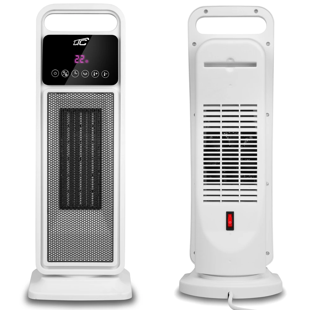 Baltas šildytuvas LTC su keraminiu kaitinimo elementu 1400/2000W ir nuotolinio valdymo pulteliu