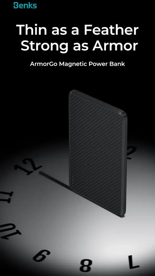 Oem Benks Power bank 5000mAh MP15 ArmorGo – Type C – magnetic with induction charging juodas