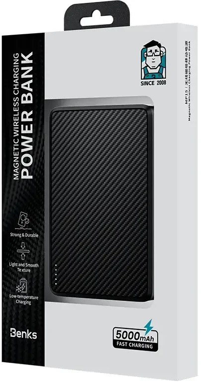 Oem Benks Power bank 5000mAh MP15 ArmorGo – Type C – magnetic with induction charging juodas