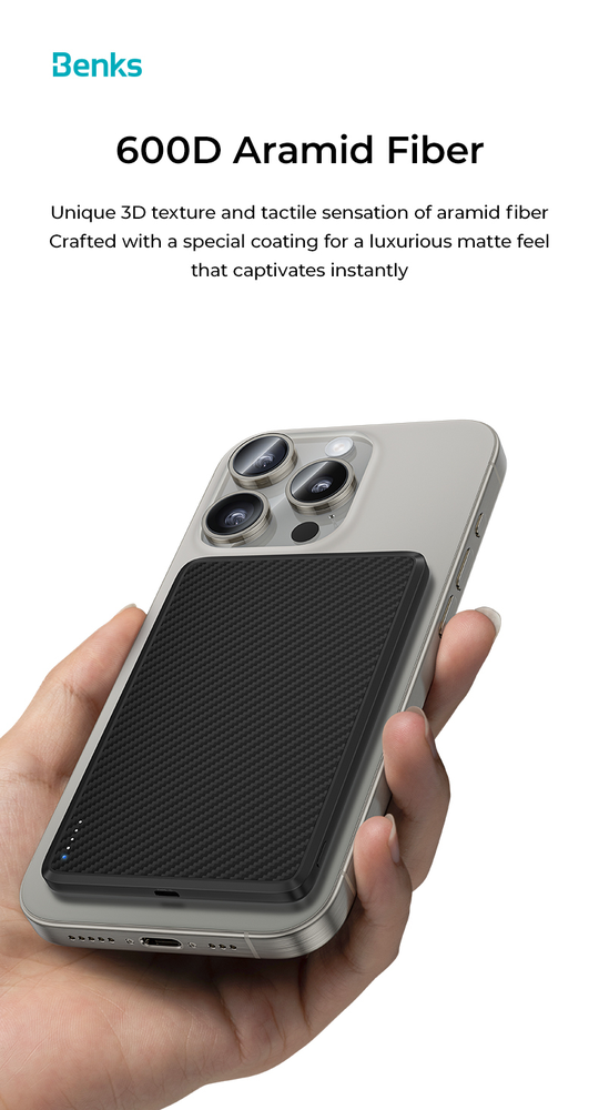 Oem Benks Power bank 10000mAh MP16 ArmorGo – Type C – magnetinė įkrovimo indukcija, juodos spalvos