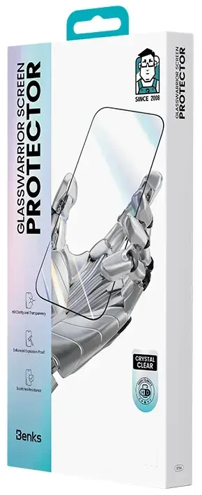 Benks Apsauginis stiklas Glass Warrior HD skirtas Apple iPhone 17 Pro juodas