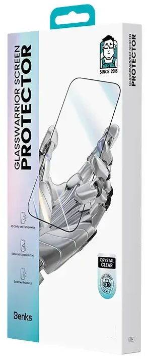 Benks Apsauginis stiklas Glass Warrior HD skirtas Iphone 15 Pro Max juodas